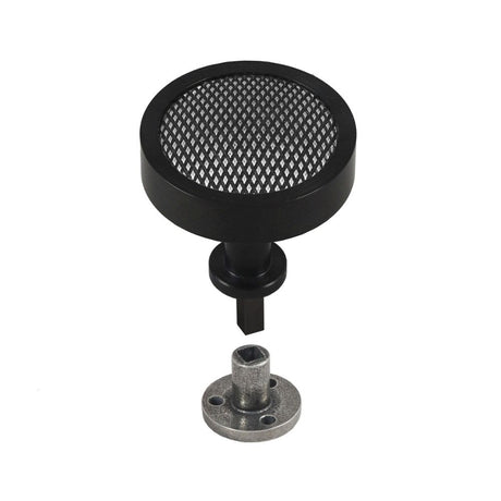 This is an image showing Finesse Immix Knurl Cupboard Knob (Anti Rotation) - Pewter/True Black available from trade door handles, quick delivery and discounted prices.