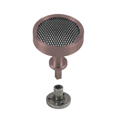 This is an image showing Finesse Immix Knurl Cupboard Knob (Anti Rotation) - Pewter/Bronze available from trade door handles, quick delivery and discounted prices.