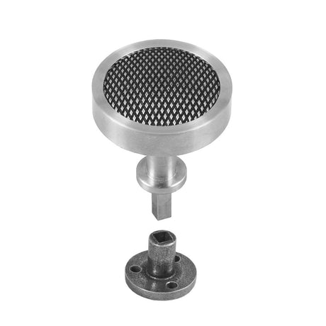 This is an image showing Finesse Immix Knurl Cupboard Knob (Anti Rotation) - Pewter/Stainless Steel available from trade door handles, quick delivery and discounted prices.