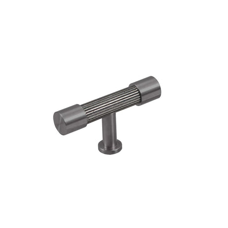 This is an image showing Finesse Immix Reed T-Pull Handle - Pewter/Graphite available from trade door handles, quick delivery and discounted prices.
