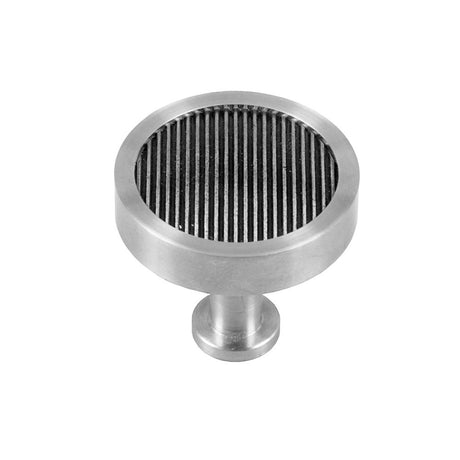 This is an image showing Finesse Immix Reed Cupboard Knob - Pewter/Stainless Steel available from trade door handles, quick delivery and discounted prices.