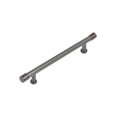 This is an image showing Finesse Immix Spiral Pull Handle - 160mm CC - Pewter/Graphite available from trade door handles, quick delivery and discounted prices.