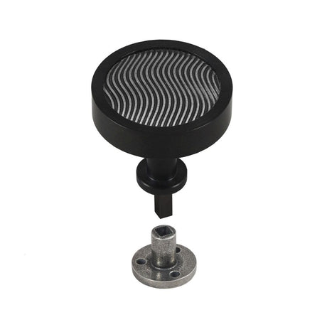 This is an image showing Finesse Immix Spiral Cupboard Knob (Anti Rotation) - Pewter/True Black available from trade door handles, quick delivery and discounted prices.