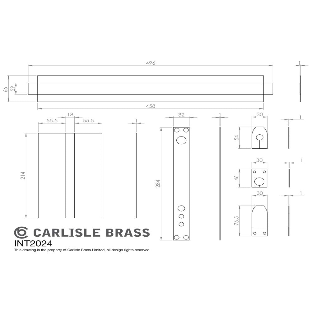 This image is a line drwaing of a Eurospec - Intumescent Kit for Door Closer available to order from Trade Door Handles in Kendal