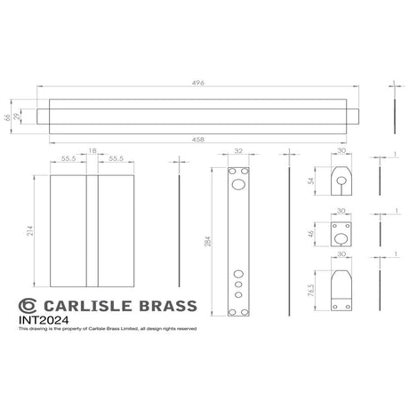 This image is a line drwaing of a Eurospec - Intumescent Kit for Door Closer available to order from Trade Door Handles in Kendal