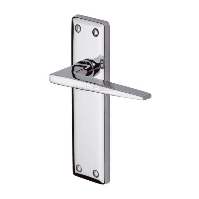 This is an image of a Heritage Brass - Door Handle Lever Latch Kendal Design Polished Chrome Finish, ken6810-pc that is available to order from Trade Door Handles in Kendal.