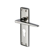 This is an image of a Heritage Brass - Door Handle for Euro Profile Plate Kendal Design Polished Nickel finish, ken6848-pnf that is available to order from Trade Door Handles in Kendal.