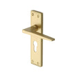 This is an image of a Heritage Brass - Door Handle for Euro Profile Plate Kendal Design Satin Brass Fin, ken6848-sb that is available to order from Trade Door Handles in Kendal.