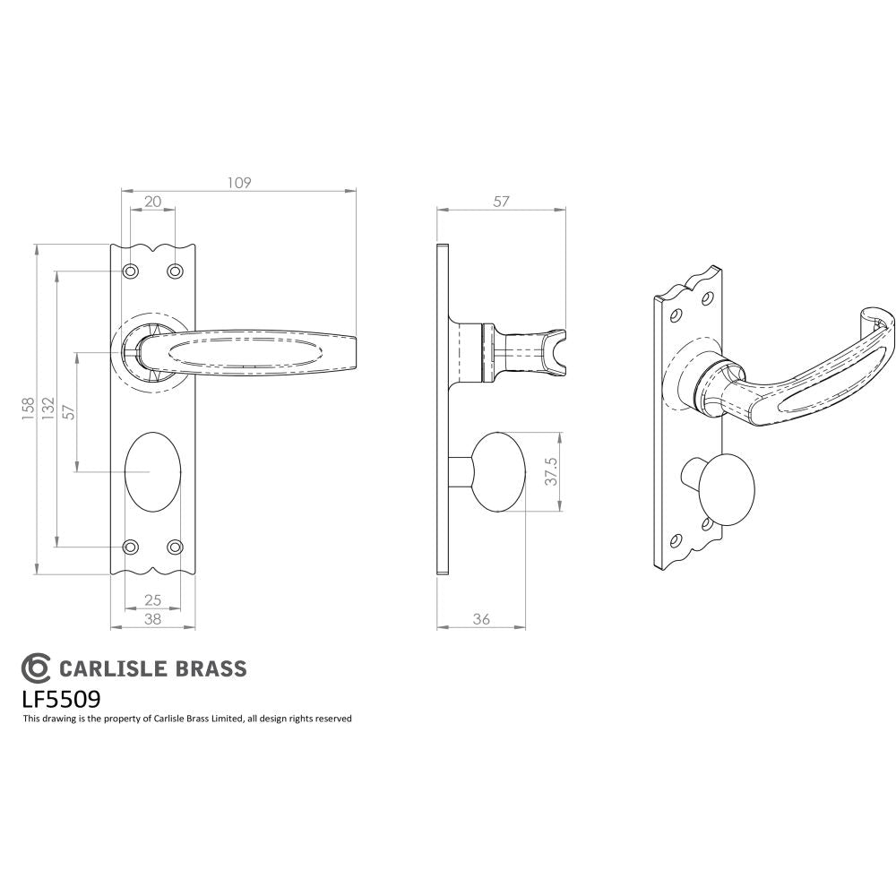 This image is a line drwaing of a Ludlow - Slimline V Lever on Bathroom Backplate - Black Antique available to order from Trade Door Handles in Kendal