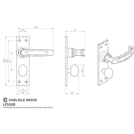 This image is a line drwaing of a Ludlow - Slimline V Lever on Bathroom Backplate - Black Antique available to order from Trade Door Handles in Kendal