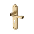 This is an image of a Heritage Brass - Door Handle Lever Lock Luna Design Satin Brass Finish, lun5300-sb that is available to order from Trade Door Handles in Kendal.