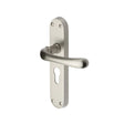 This is an image of a Heritage Brass - Door Handle for Euro Profile Plate Luna Design Satin Nickel Fini, lun5348-sn that is available to order from Trade Door Handles in Kendal.