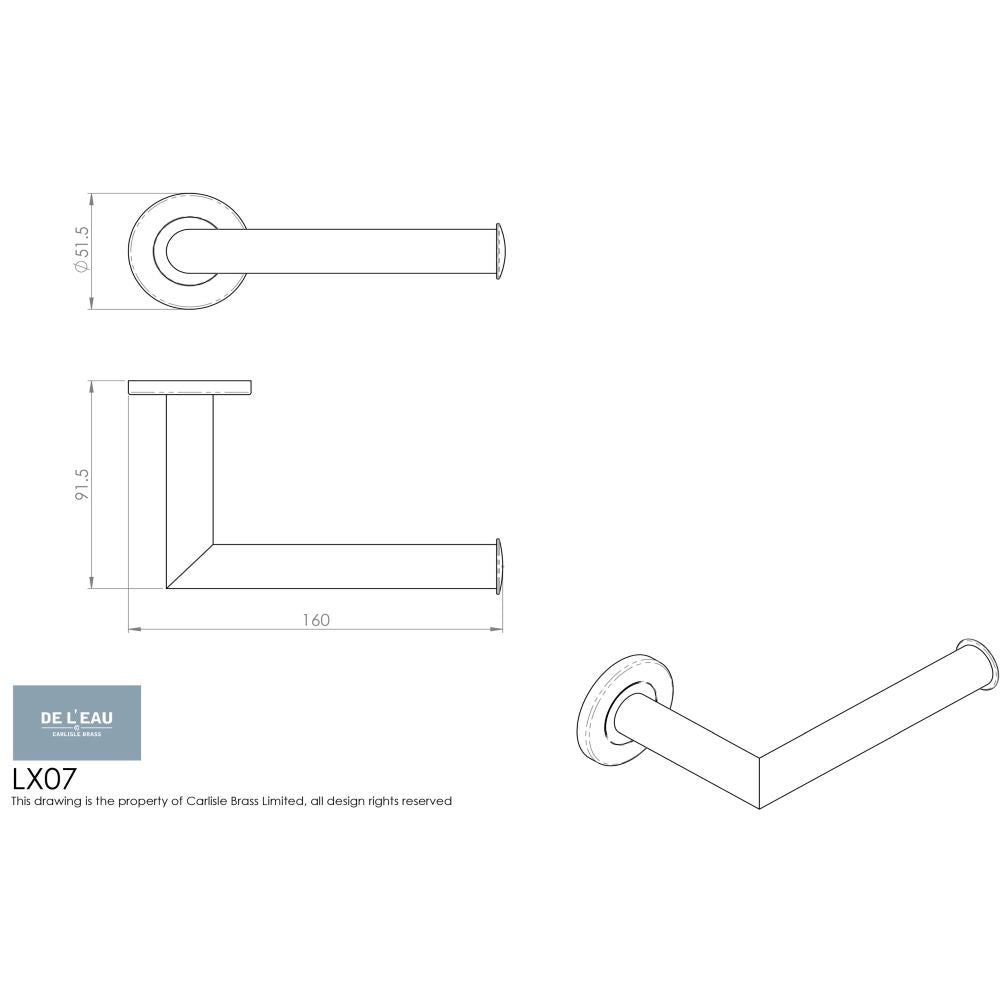 This image is a line drwaing of a Carlisle Brass - Stainless Steel Toilet Paper Holder - Satin PVD available to order from Trade Door Handles in Kendal