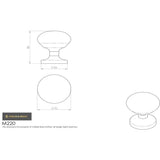 This image is a line drwaing of a Carlisle Brass - Easy Centre Door Knob - Satin Chrome available to order from Trade Door Handles in Kendal