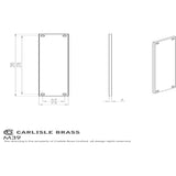 This image is a line drwaing of a Carlisle Brass - Plain Finger Plate 295 x 73mm - Polished Chrome available to order from Trade Door Handles in Kendal