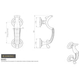 This image is a line drwaing of a Carlisle Brass - Doctors Knocker - Satin Chrome available to order from Trade Door Handles in Kendal