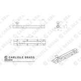 This image is a line drwaing of a Carlisle Brass - Casement Fastener Reversible - Satin Brass available to order from Trade Door Handles in Kendal