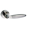 High quality image of Mediterranean Gibraltar Lever on Round Rose - Satin Nickel/Polished Nickel | Sku. m83snnp | available to order from Trade Door Handles in Kendal.