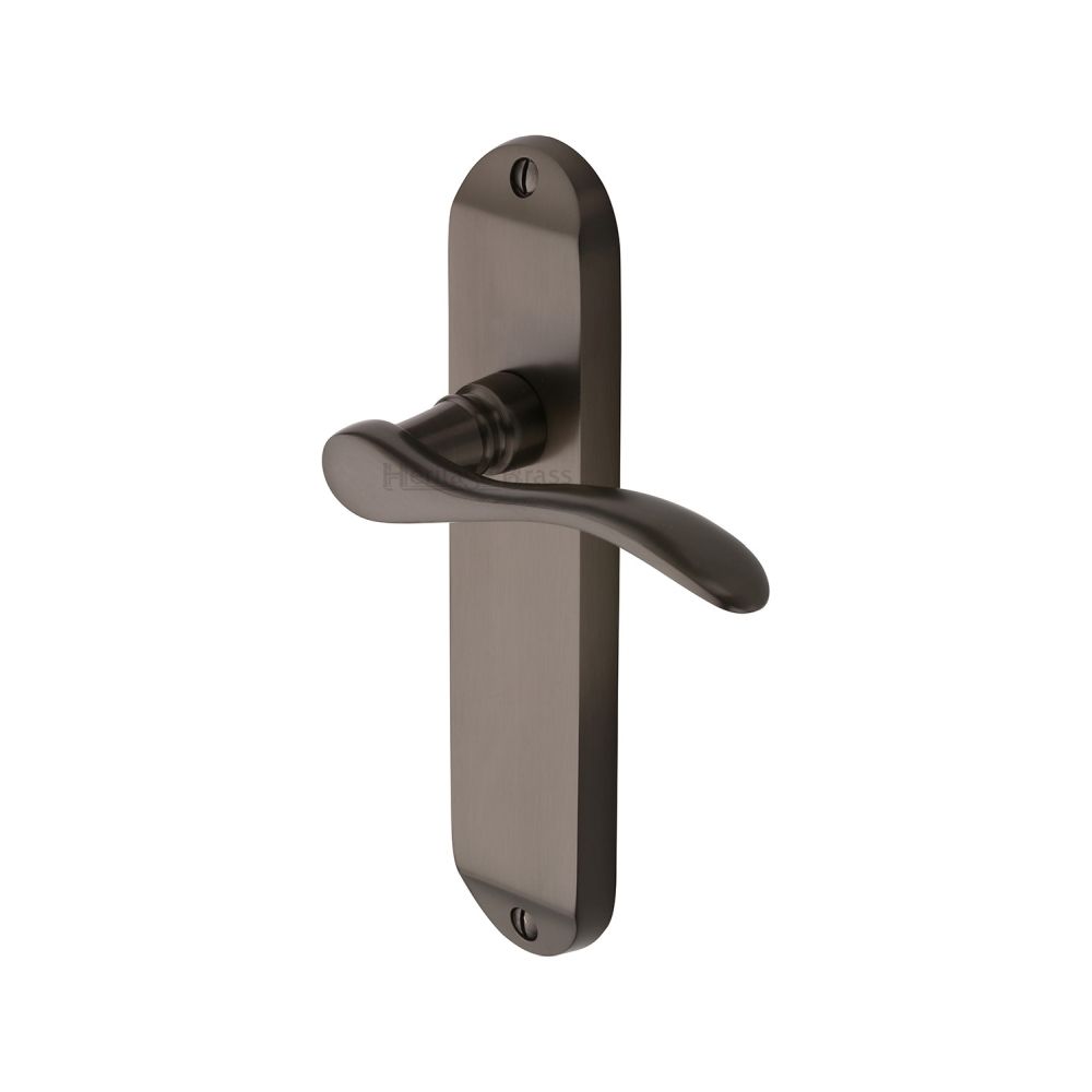 This is an image of a Heritage Brass - Door Handle Lever Latch Maya Design Matt Bronze Finish, may7610-mb that is available to order from Trade Door Handles in Kendal.