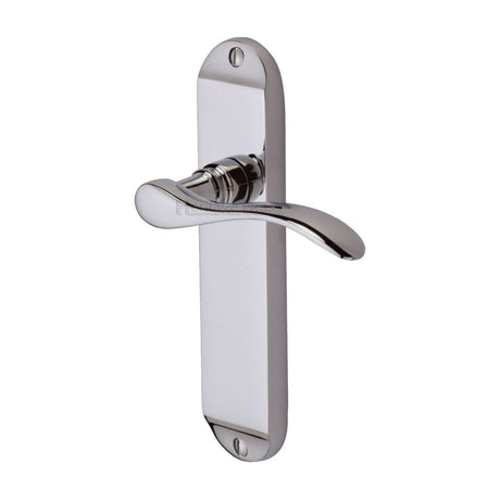 This is an image of a Heritage Brass - Door Handle Lever Latch Maya Design Polished Chrome Finish, may7610-pc that is available to order from Trade Door Handles in Kendal.