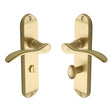 This is an image of a Heritage Brass - Door Handle for Bathroom Maya Design Satin Brass Finish, may7630-sb that is available to order from Trade Door Handles in Kendal.