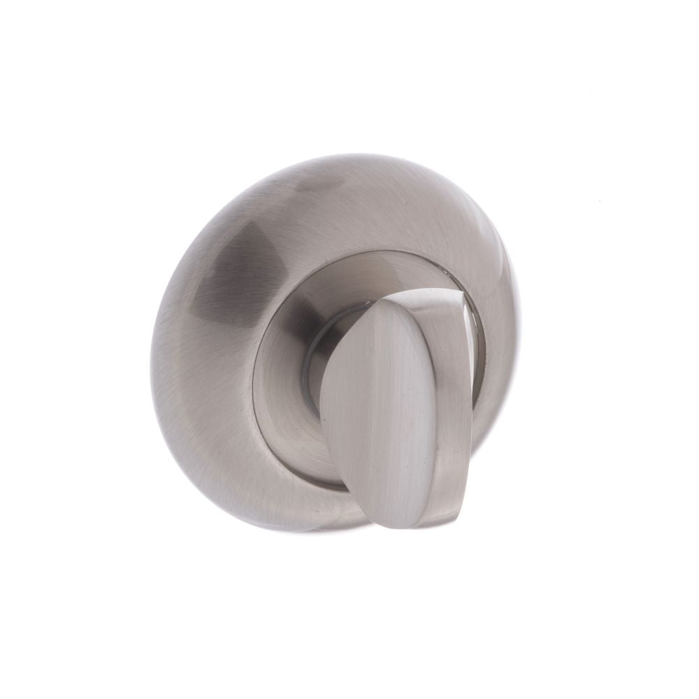 This is an image of Mediterranean WC Turn and Release on Round "C" Rose - Satin Nickel available to order from Trade Door Handles.