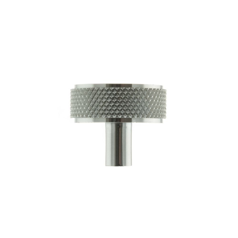 High quality image of Millhouse Brass Hargreaves Disc Knurled Cabinet Knob Concealed Fix - Pol. Chrome | Sku. mhck1935pc available to order from Trade Door Handles in Kendal.