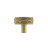 High quality image of Millhouse Brass Hargreaves Disc Knurled Cabinet Knob Concealed Fix - Sat. Brass | Sku. mhck1935sb available to order from Trade Door Handles in Kendal.