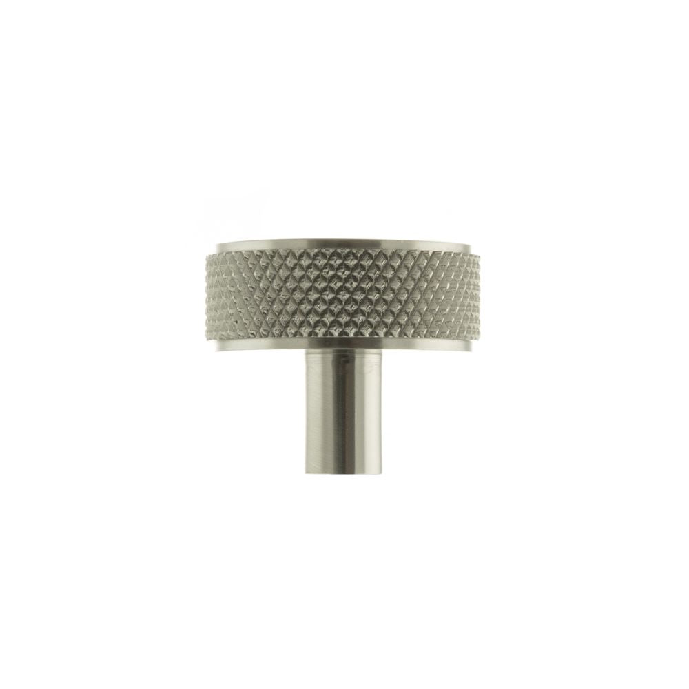 High quality image of Millhouse Brass Hargreaves Disc Knurled Cabinet Knob Concealed Fix - Sat. Nickel | Sku. mhck1935sn | available to order from Trade Door Handles in Kendal.