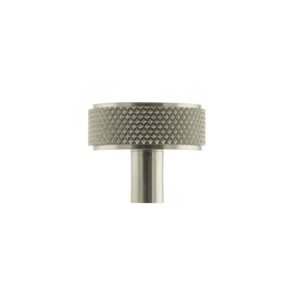 High quality image of Millhouse Brass Hargreaves Disc Knurled Cabinet Knob Concealed Fix - Sat. Nickel | Sku. mhck1935sn available to order from Trade Door Handles in Kendal.