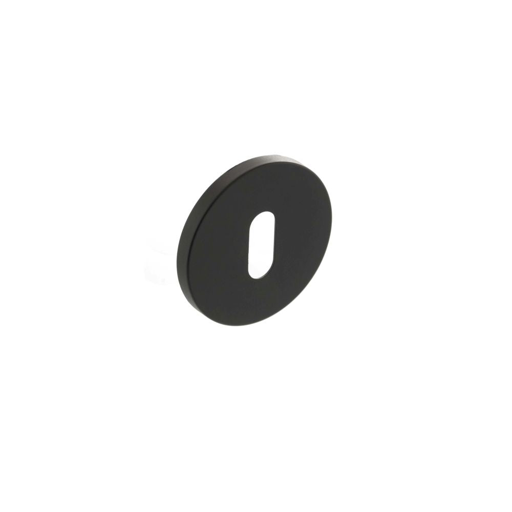 High quality image of Millhouse Brass Key Escutcheons on 5mm Slimline Round Rose - Urban Dark Bronze | Sku. mhsrkudb available to order from Trade Door Handles in Kendal.