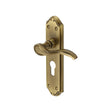 This is an image of a Heritage Brass - Door Handle for Euro Profile Plate Verona Small Design Antique Bra, mm625-at that is available to order from Trade Door Handles in Kendal.