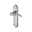 This is an image of a Heritage Brass - Door Handle Lever Latch Verona Small Design Polished Chrome Finish, mm627-pc that is available to order from Trade Door Handles in Kendal.