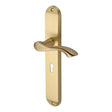 This is an image of a Heritage Brass - Door Handle Lever Lock Algarve Long Design Satin Brass Finish, mm7200-sb that is available to order from Trade Door Handles in Kendal.