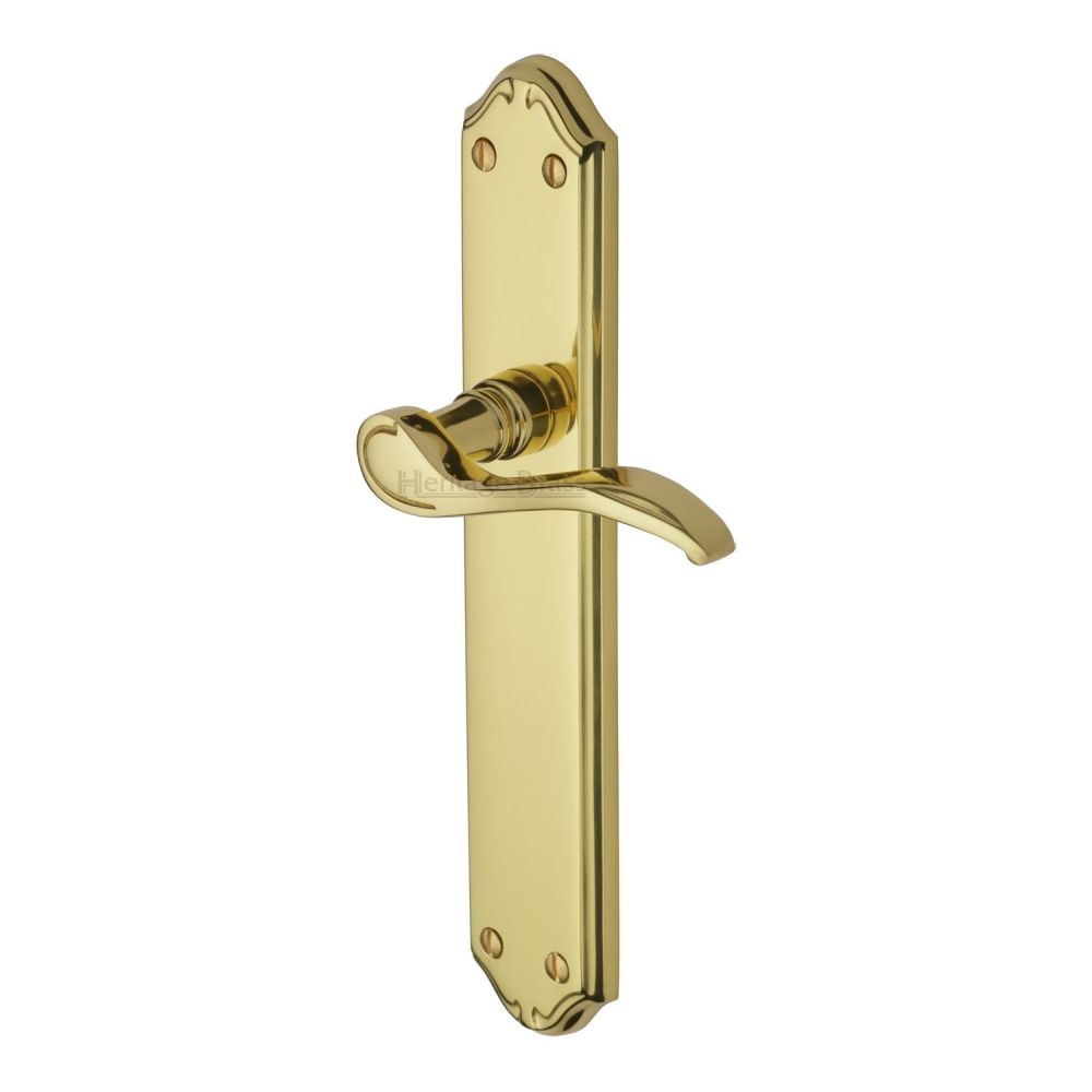 This is an image of a Heritage Brass - Door Handle Lever Latch Verona Design Polished Brass Finish, mm827-pb that is available to order from Trade Door Handles in Kendal.