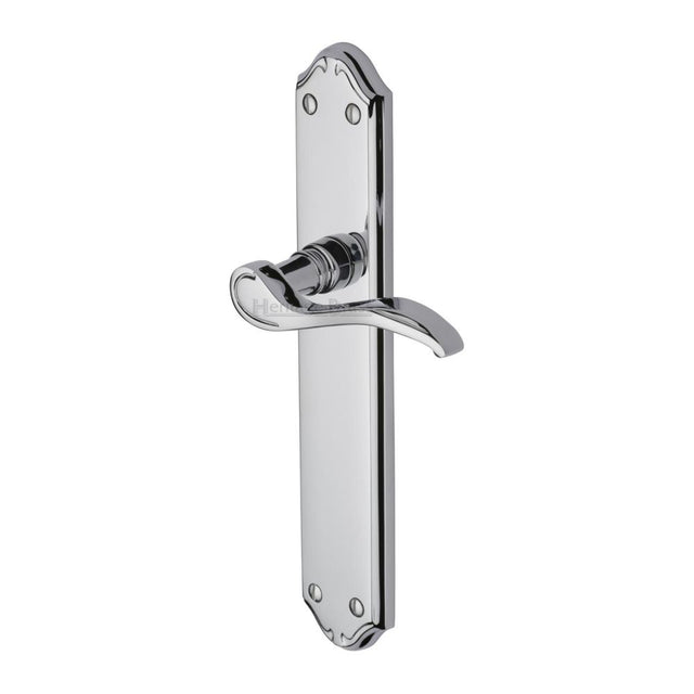 This is an image of a Heritage Brass - Door Handle Lever Latch Verona Design Polished Chrome Finish, mm827-pc that is available to order from Trade Door Handles in Kendal.