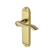 This is an image of a Heritage Brass - Door Handle Lever Latch Algarve Design Polished Brass Finish, mm927-pb that is available to order from Trade Door Handles in Kendal.