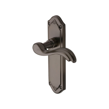 This is an image of a Heritage Brass - Door Handle Lever Latch Lisboa Design Matt Bronze Finish, mm992-mb that is available to order from Trade Door Handles in Kendal.