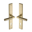 This is an image of a Heritage Brass - Multi-Point Door Handle Lever Lock Bauhaus RH Design Satin Brass, mp2259-rh-sb that is available to order from Trade Door Handles in Kendal.