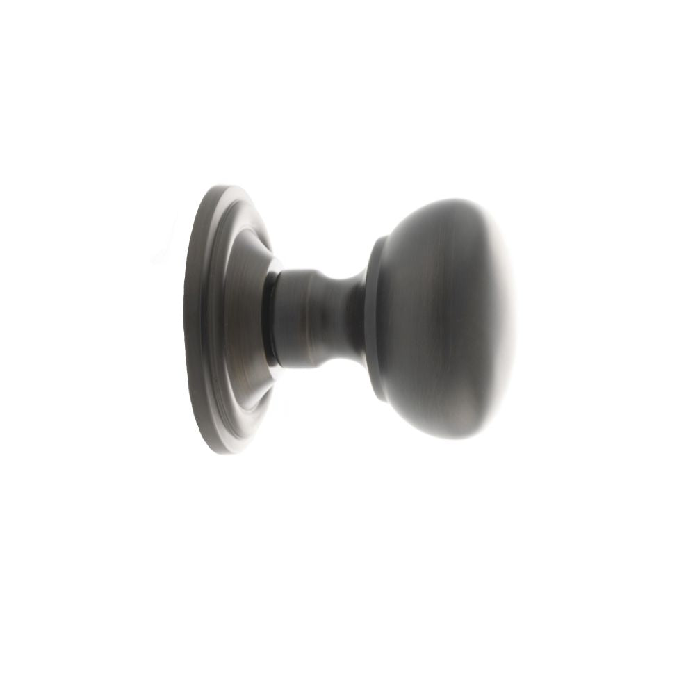 This is an image of Old English Harrogate Solid Brass Mushroom Mortice Knob Concealed Fix Rose - Urb available to order from Trade Door Handles.