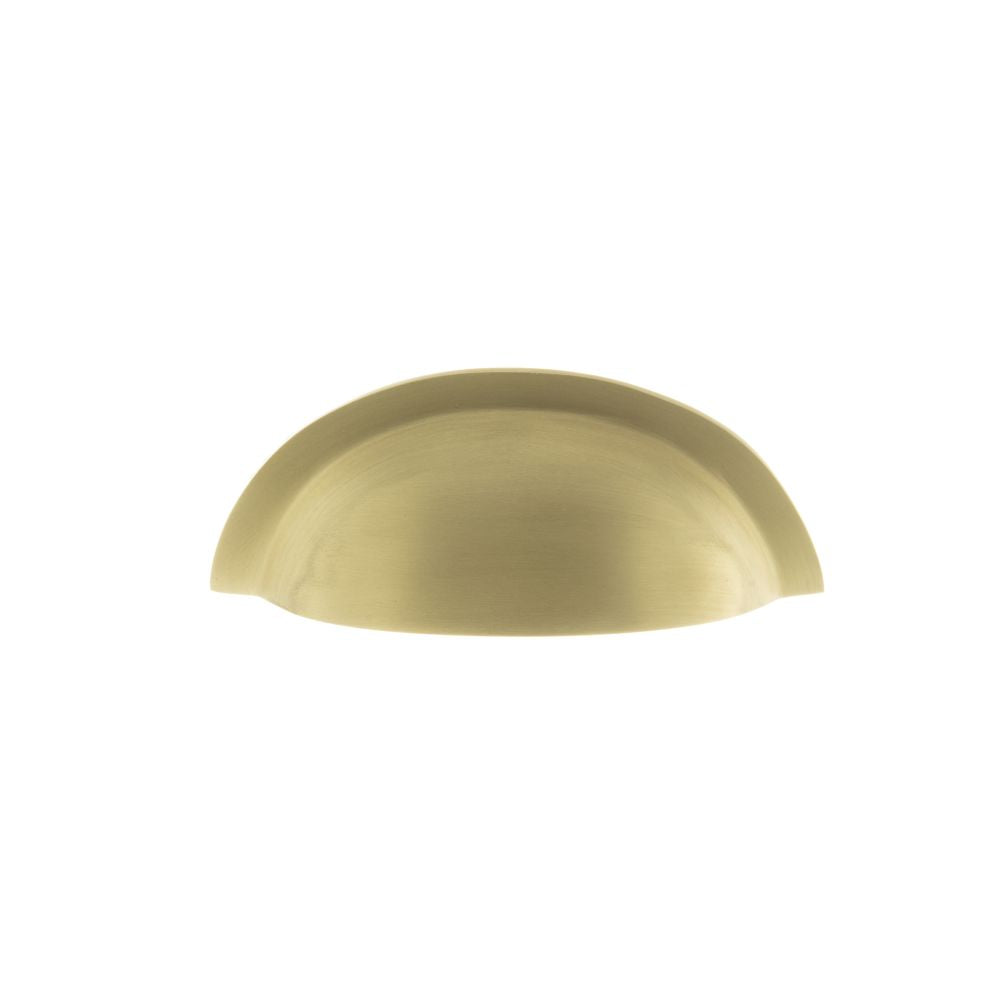 High quality image of Old English Winchester Solid Brass Cabinet Cup Pull Concealed Fix - Sat. Brass | Sku. oec1176sb | available to order from Trade Door Handles in Kendal.
