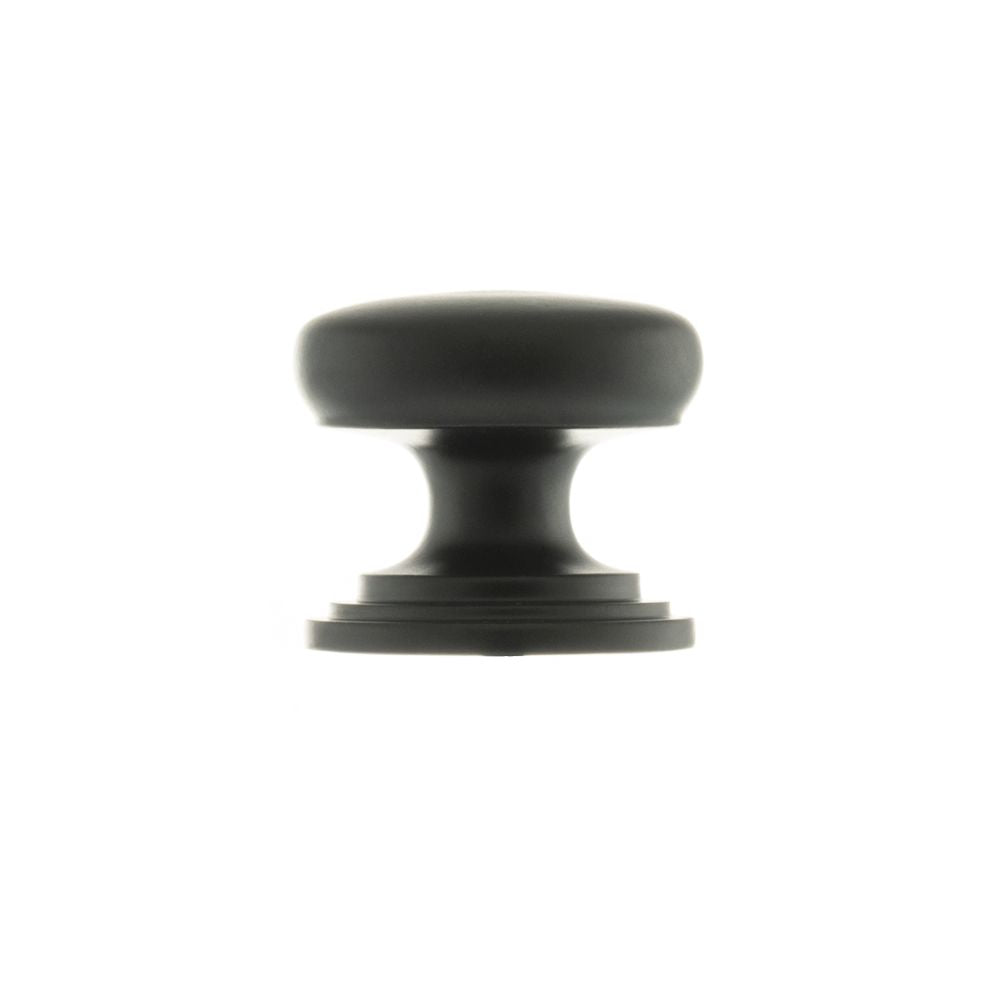 High quality image of Old English Lincoln Solid Brass Cabinet Knob 32mm Concealed Fix - Matt Black | Sku. oec1232mb | available to order from Trade Door Handles in Kendal.