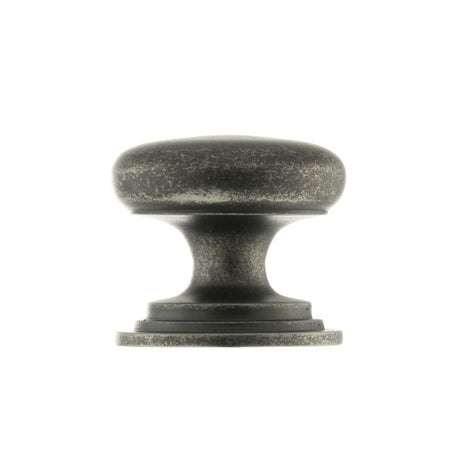 This is an image of Old English Lincoln Solid Brass Cabinet Knob 38mm Concealed Fix - Distressed Si available to order from Trade Door Handles.