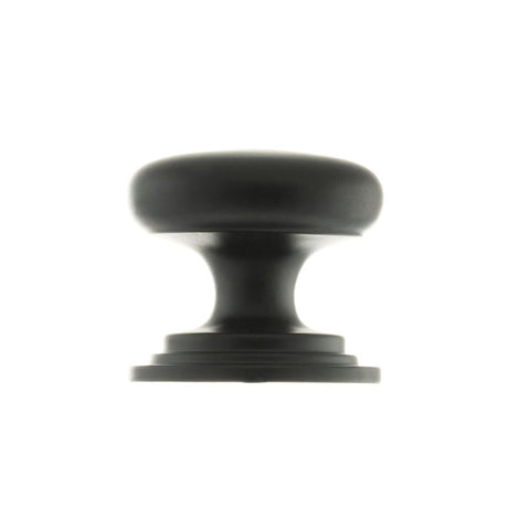 This is an image of Old English Lincoln Solid Brass Cabinet Knob 38mm Concealed Fix - Matt Black available to order from Trade Door Handles.