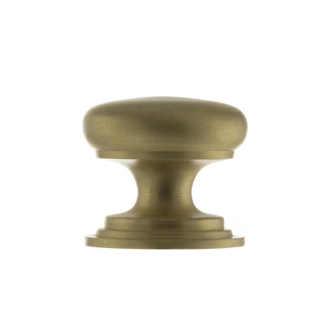 This is an image of Old English Lincoln Solid Brass Cabinet Knob 38mm Concealed Fix - Sat. Brass available to order from Trade Door Handles.