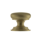 This is an image of Old English Lincoln Solid Brass Cabinet Knob 38mm Concealed Fix - Sat. Brass available to order from Trade Door Handles.