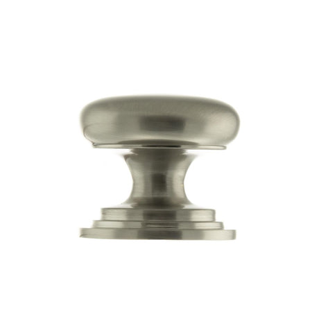 This is an image of Old English Lincoln Solid Brass Cabinet Knob 38mm Concealed Fix - Sat. Nickel available to order from Trade Door Handles.