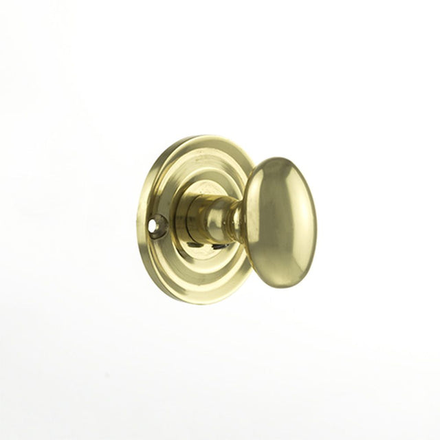 This is an image of Old English Solid Brass Oval WC Turn and Release - Polished Brass available to order from Trade Door Handles.