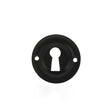 This is an image of Old English Solid Brass Open Key Hole Escutcheon - Matt Black available to order from Trade Door Handles.