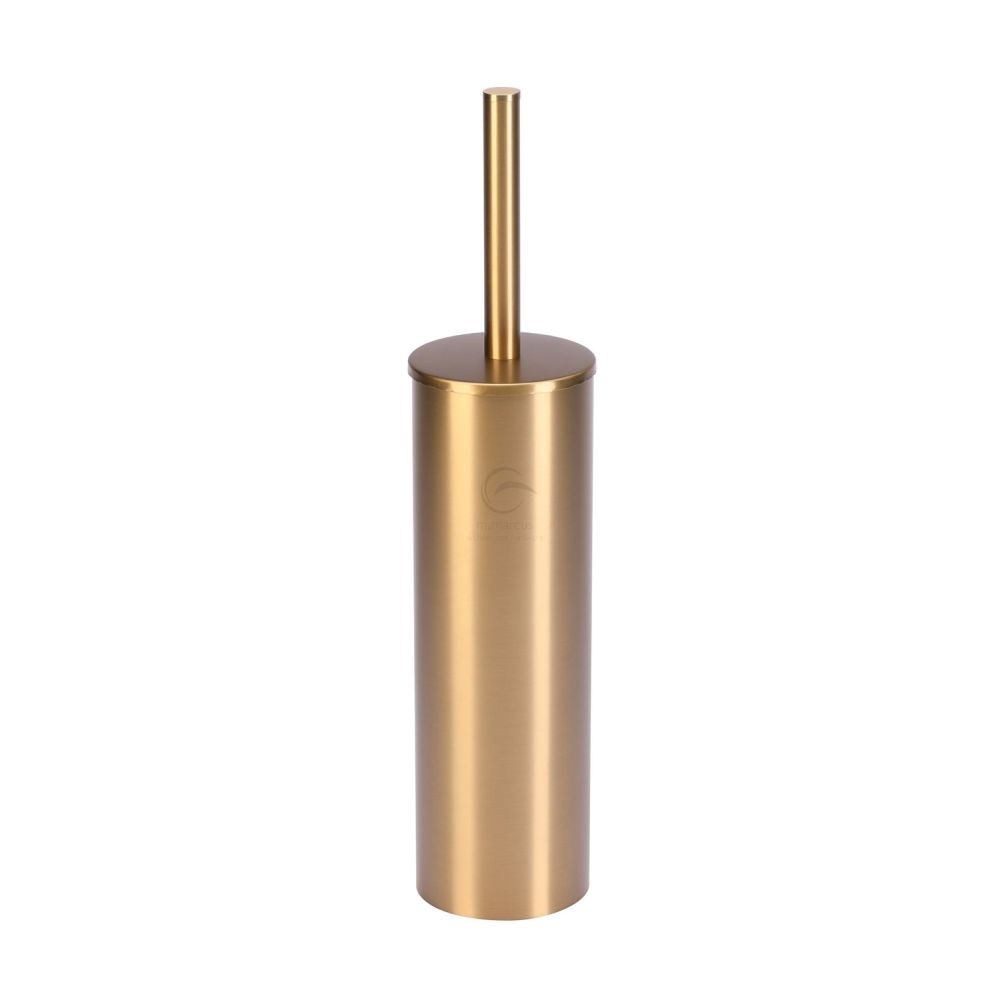 This is an image of a M.Marcus - Standing toilet brush holder Satin Brass Finish, br-brush-sb that is available to order from Trade Door Handles in Kendal.